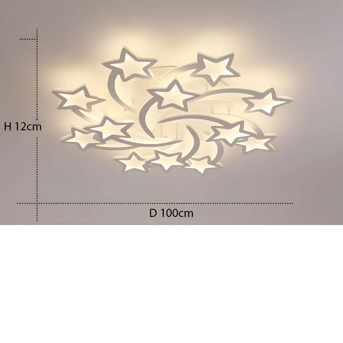 Lustre plat en forme d'étoile à LED dimmable (plusieurs tailles)