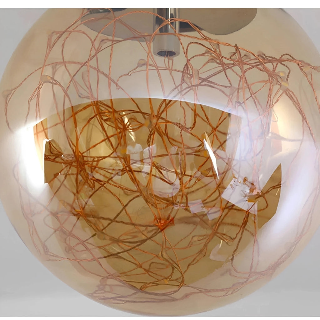 Plafonnier Moderne LED avec Globe en Verre – Guirlande Intégrée