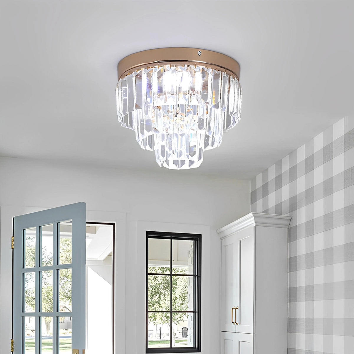 Plafonnier cristal K9 LED moderne