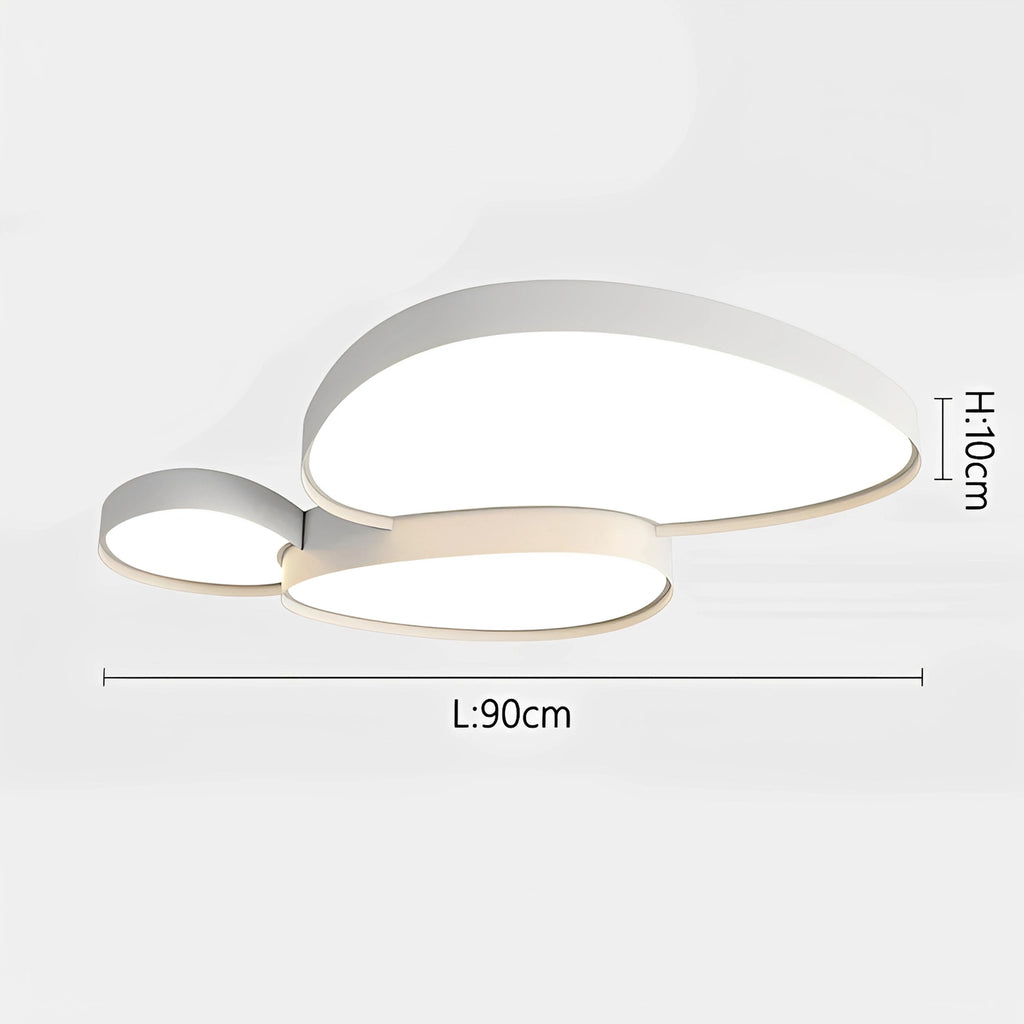 Plafonnier LED Design Décoratif Noir et Blanc — Forme Organique Moderne