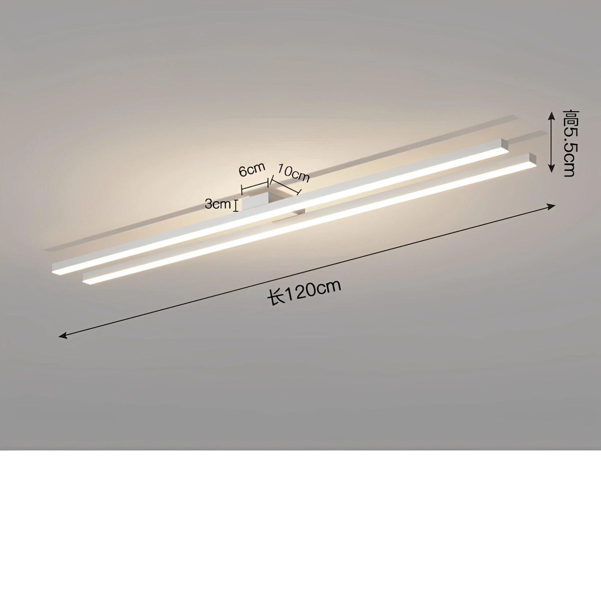 Plafonnier Design Industriel LED avec Barre Lumineuse Warren | Aluminium Ultra-Plat