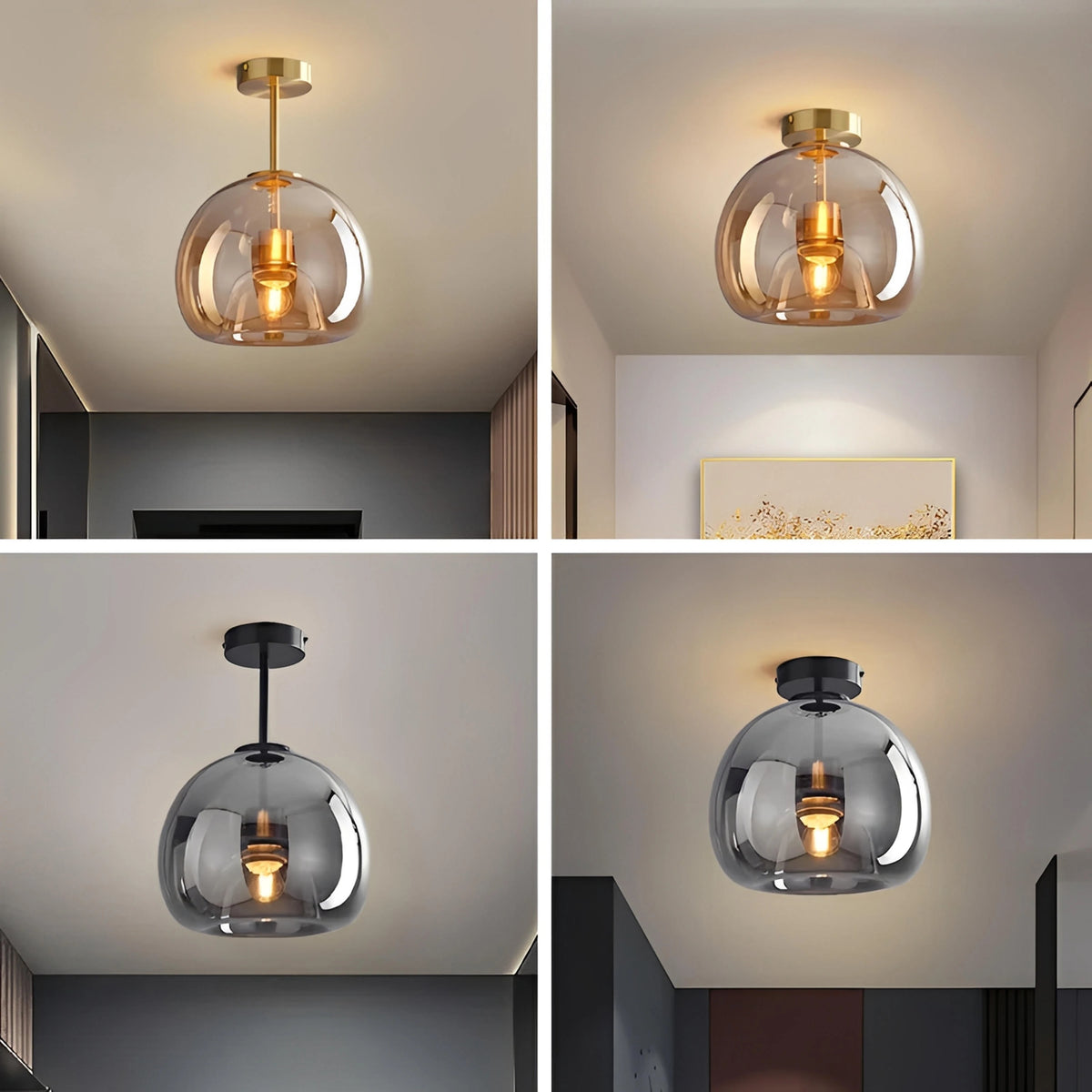 Plafonnier LED en verre au design moderne