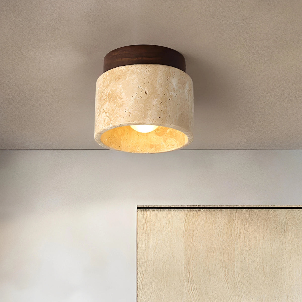 Plafonnier Wabi Sabi en Marbre Jaune