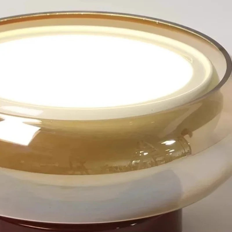 Plafonnier Industriel Verre — LED Ambré ou Fumé