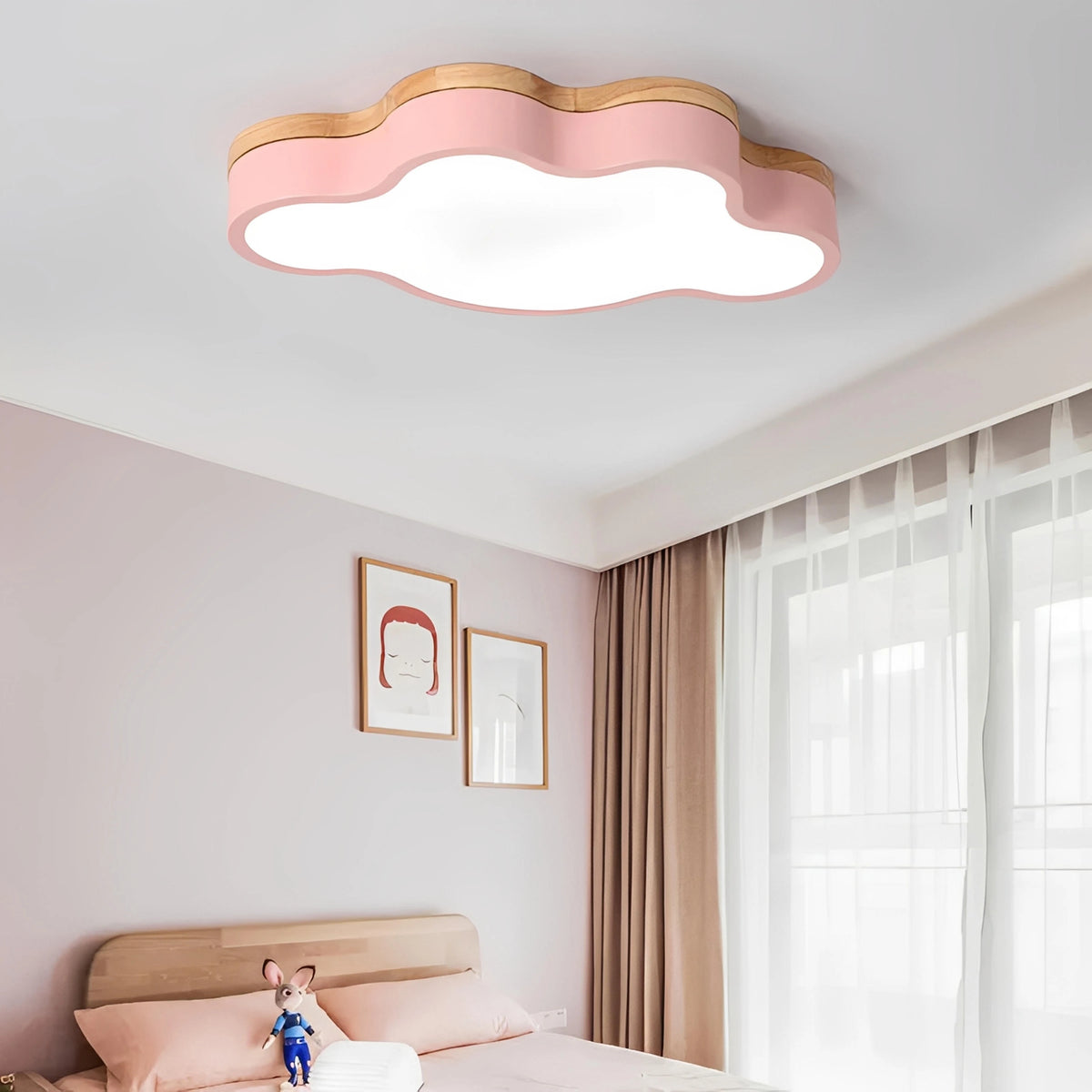 Plafonnier en Bois à LED en Forme de Nuage