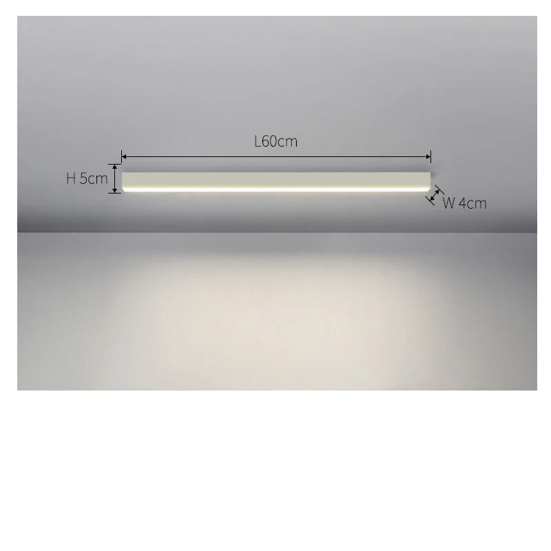 Plafonnier Linéaire Ultra Fin Minimaliste Fonctionnel | Profil 5 cm, Aluminium & LED