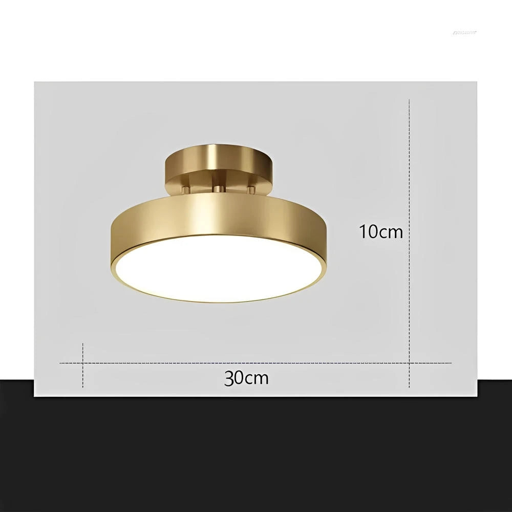 Plafonnier Doré LED Moderne en Laiton Brossé | Rond 30 cm