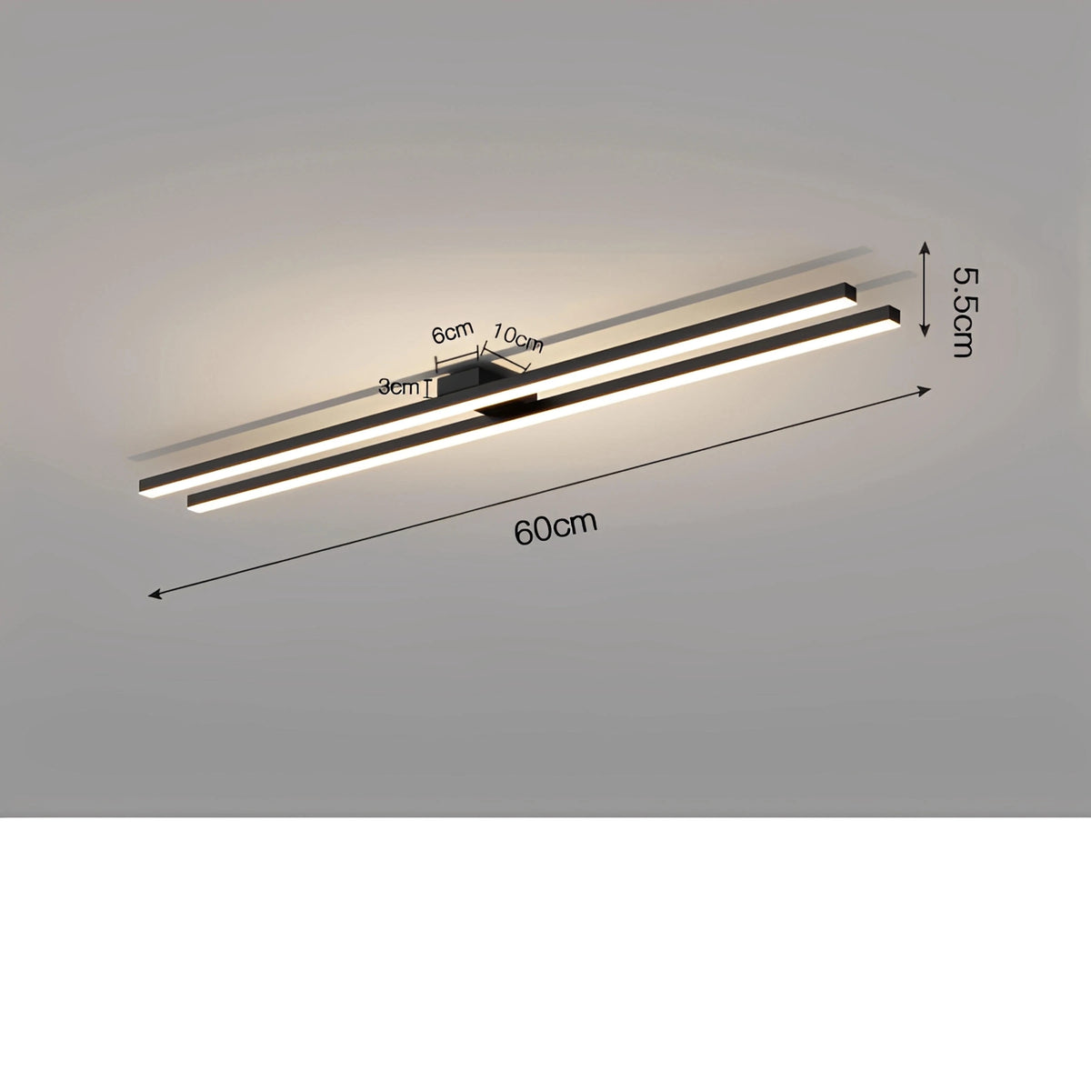 Plafonnier Design Industriel LED avec Barre Lumineuse Warren | Aluminium Ultra-Plat