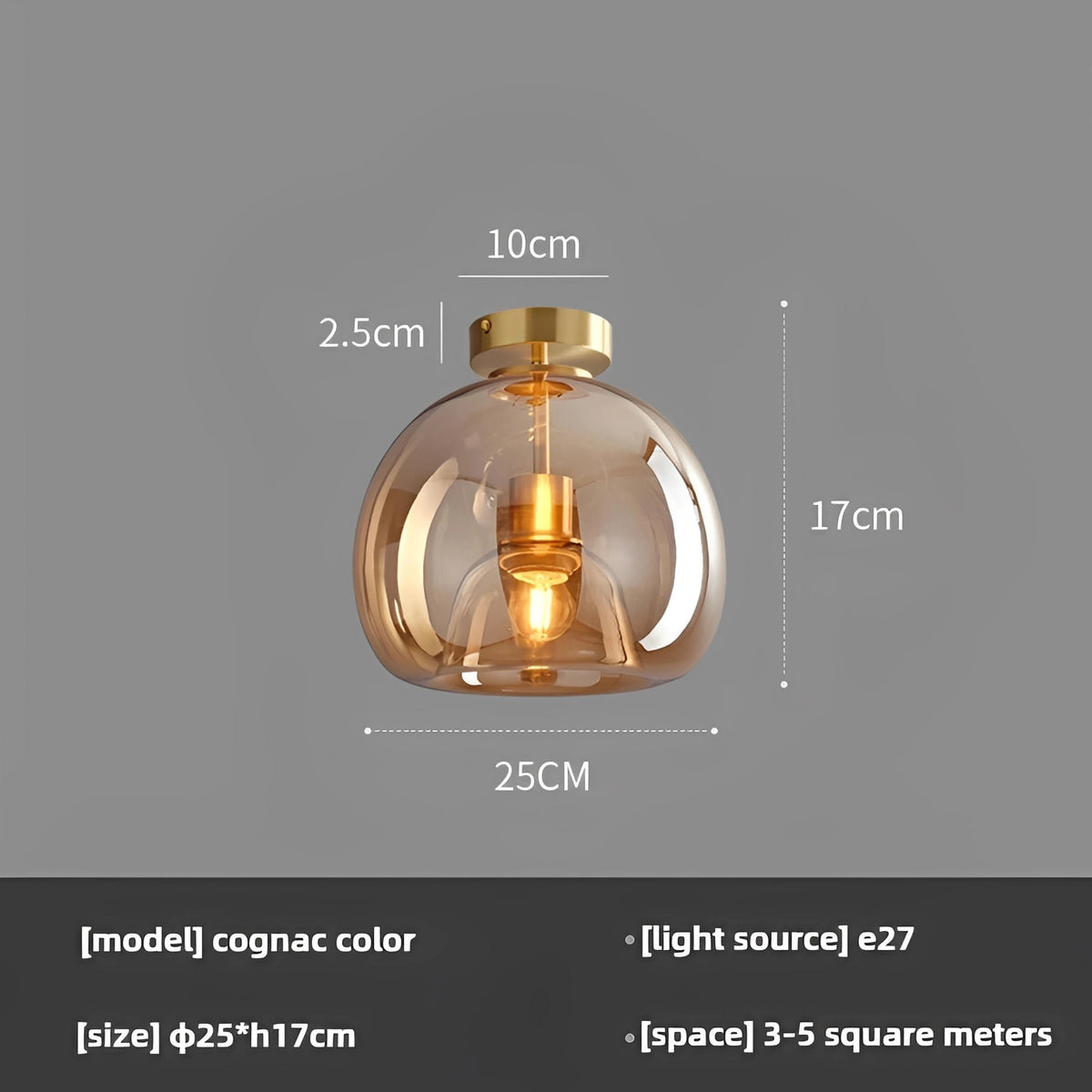 Plafonnier LED en verre au design moderne