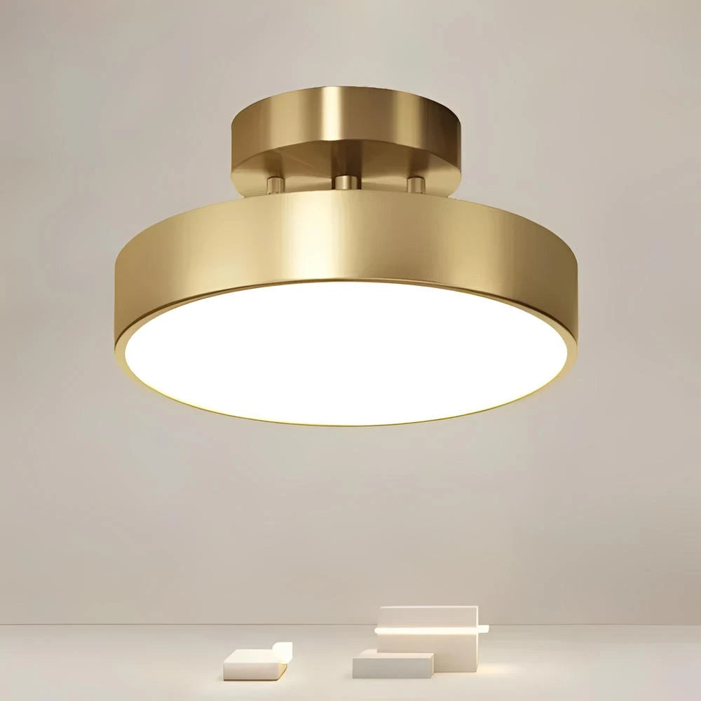 Plafonnier Doré LED Moderne en Laiton Brossé | Rond 30 cm