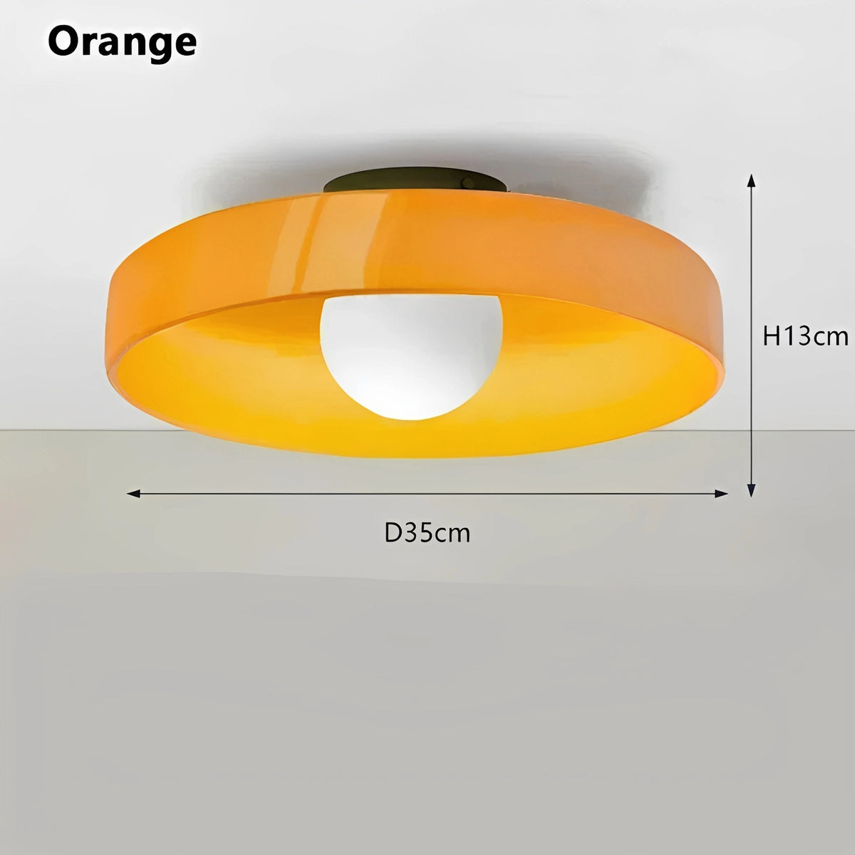 Plafonnier en Verre Nordique à Tête Unique G9 | Disque Coloré