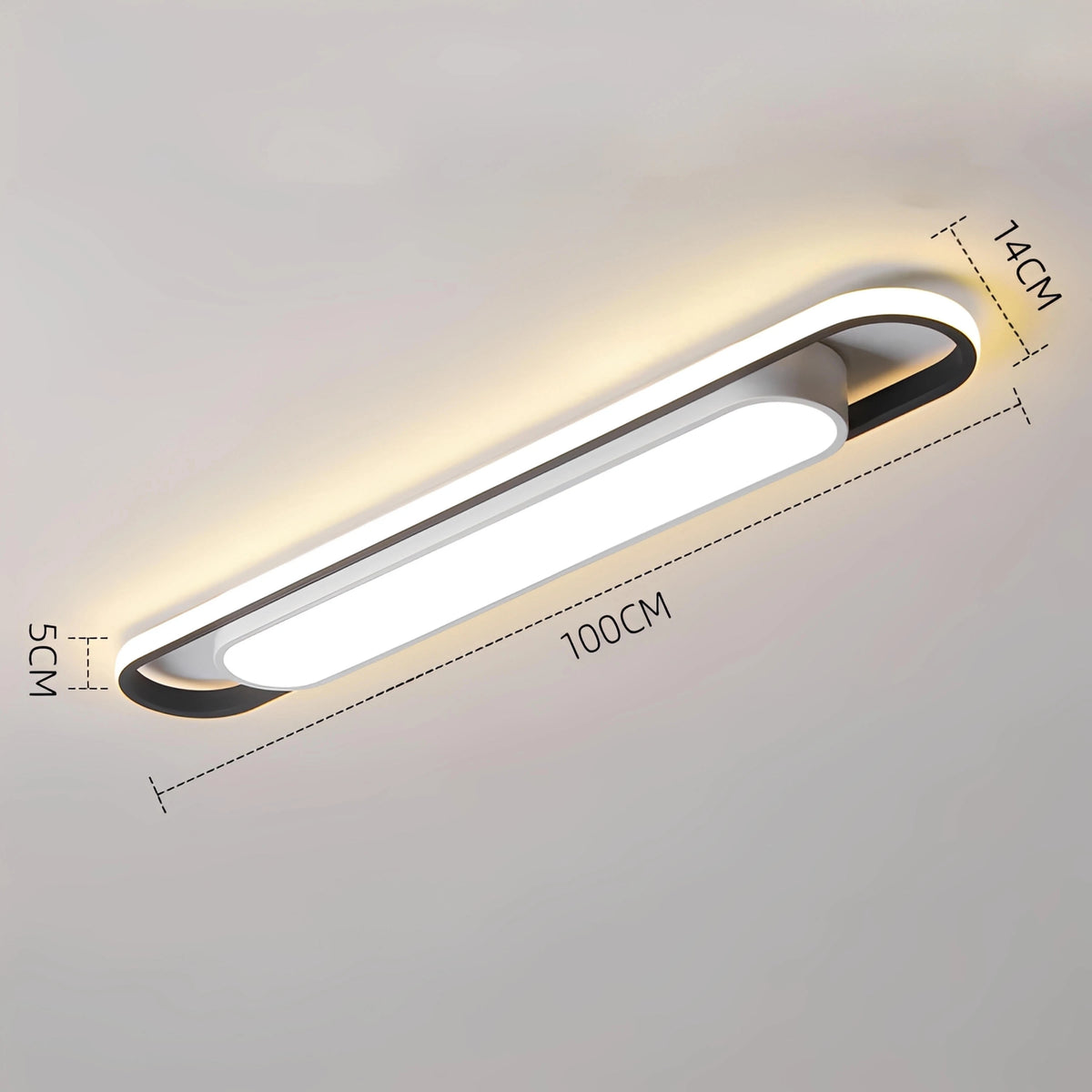 Plafonnier LED Rectangulaire Futuriste | Halo Latéral Ultra-Plat