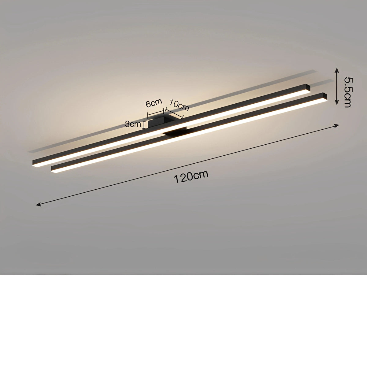 Plafonnier Design Industriel LED avec Barre Lumineuse Warren | Aluminium Ultra-Plat