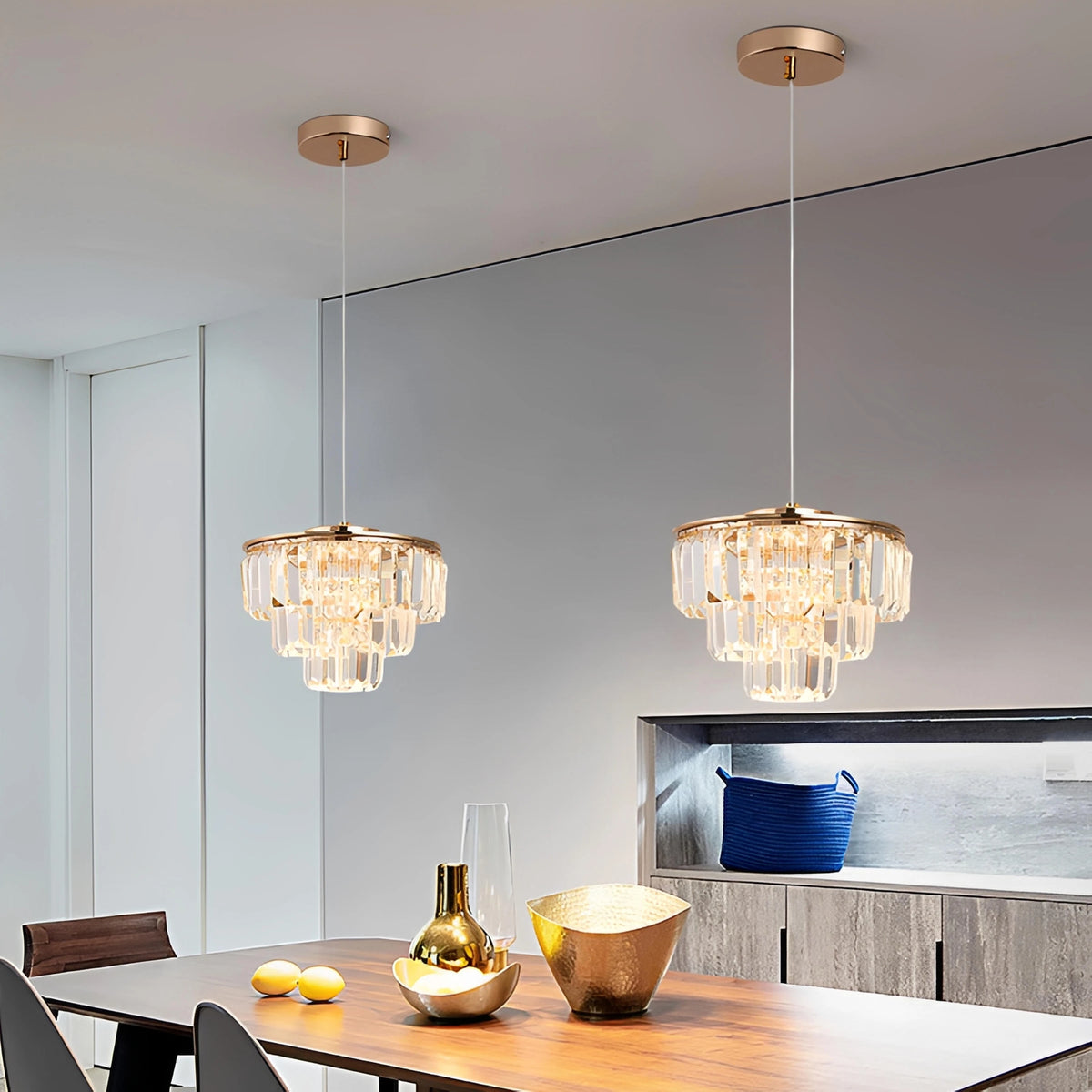 Plafonnier cristal K9 LED moderne