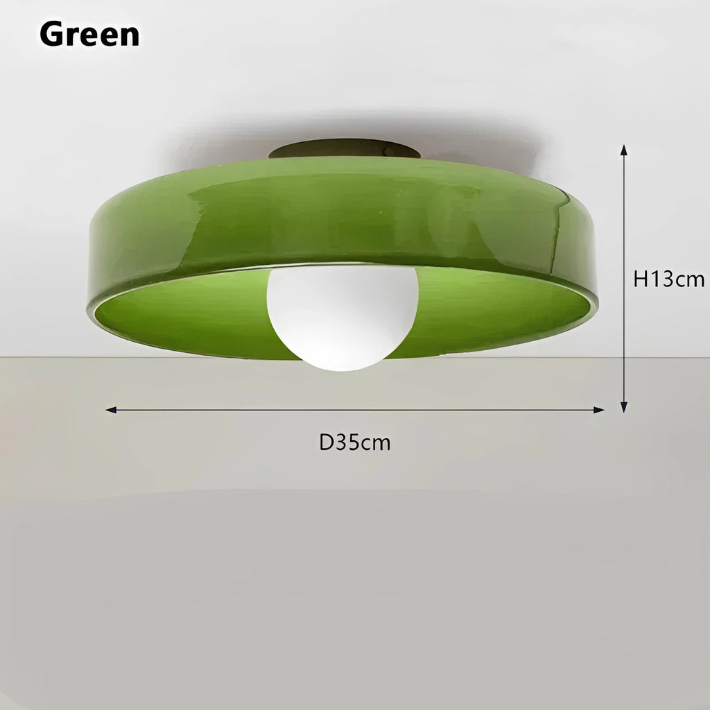 Plafonnier en Verre Nordique à Tête Unique G9 | Disque Coloré