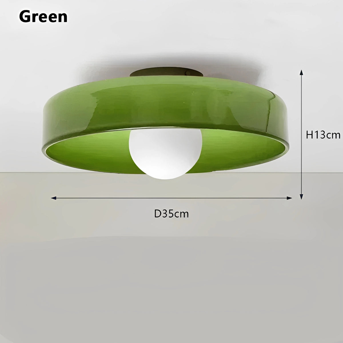 Plafonnier en Verre Nordique à Tête Unique G9 | Disque Coloré