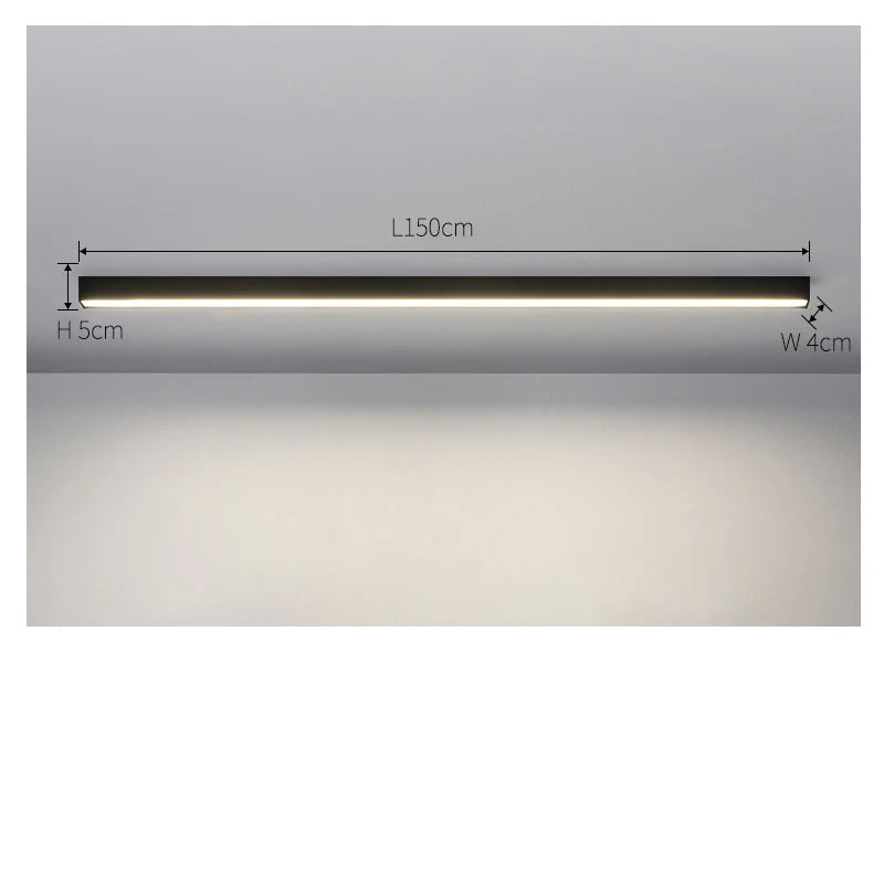 Plafonnier Linéaire Ultra Fin Minimaliste Fonctionnel | Profil 5 cm, Aluminium & LED