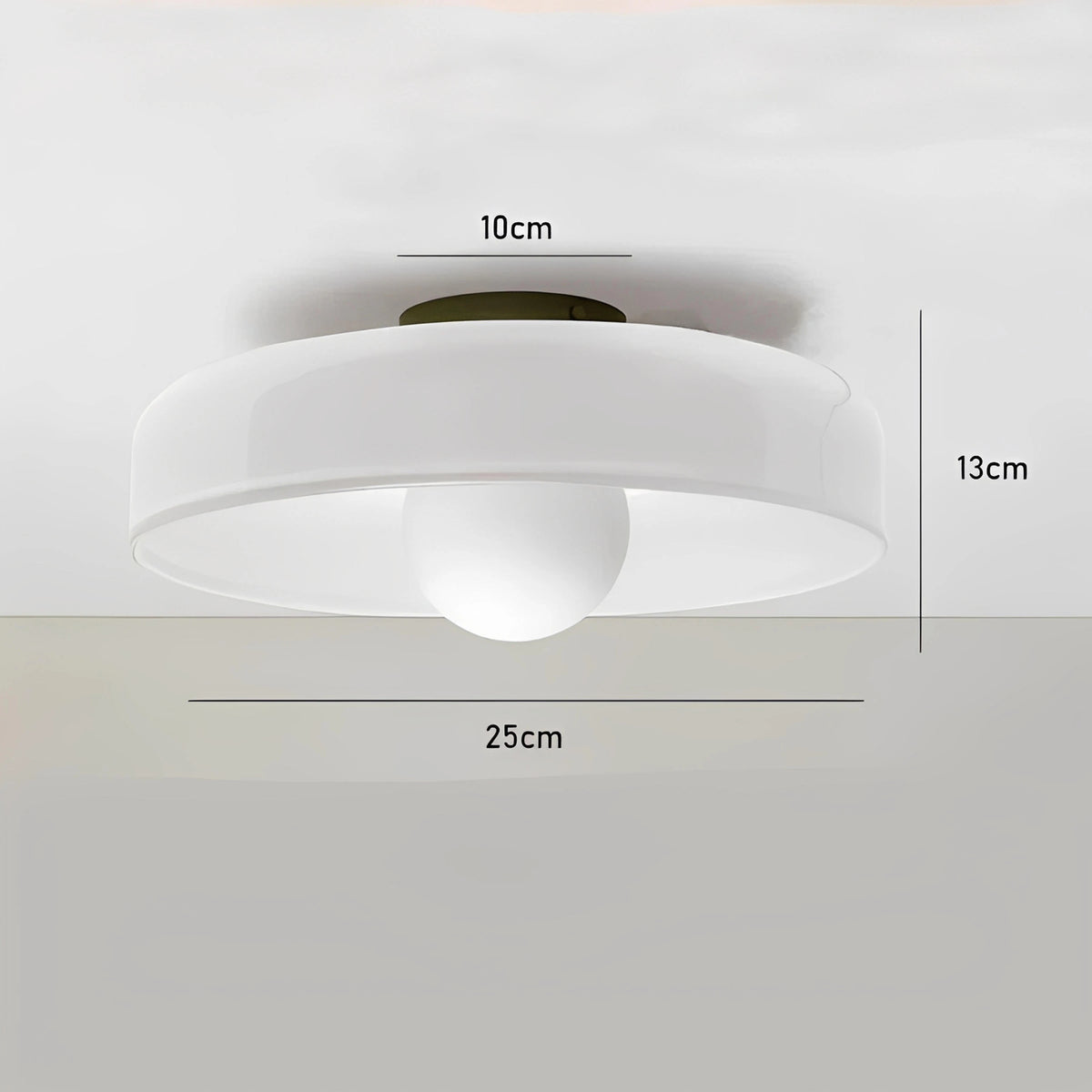 Plafonnier en Verre Nordique à Tête Unique G9 | Disque Coloré