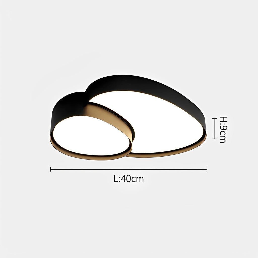 Plafonnier LED Design Décoratif Noir et Blanc — Forme Organique Moderne