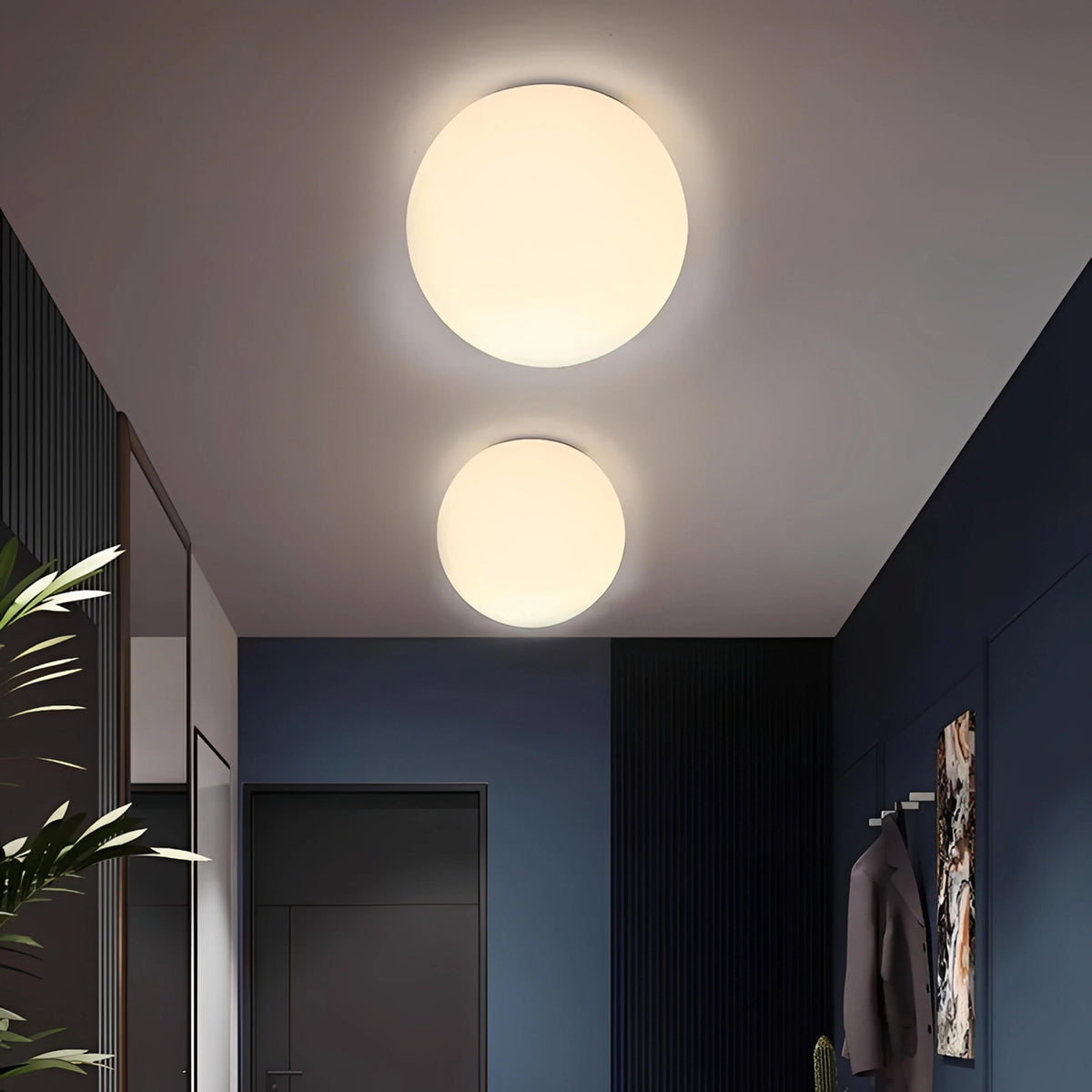 Plafonnier LED en verre design nordique minimaliste
