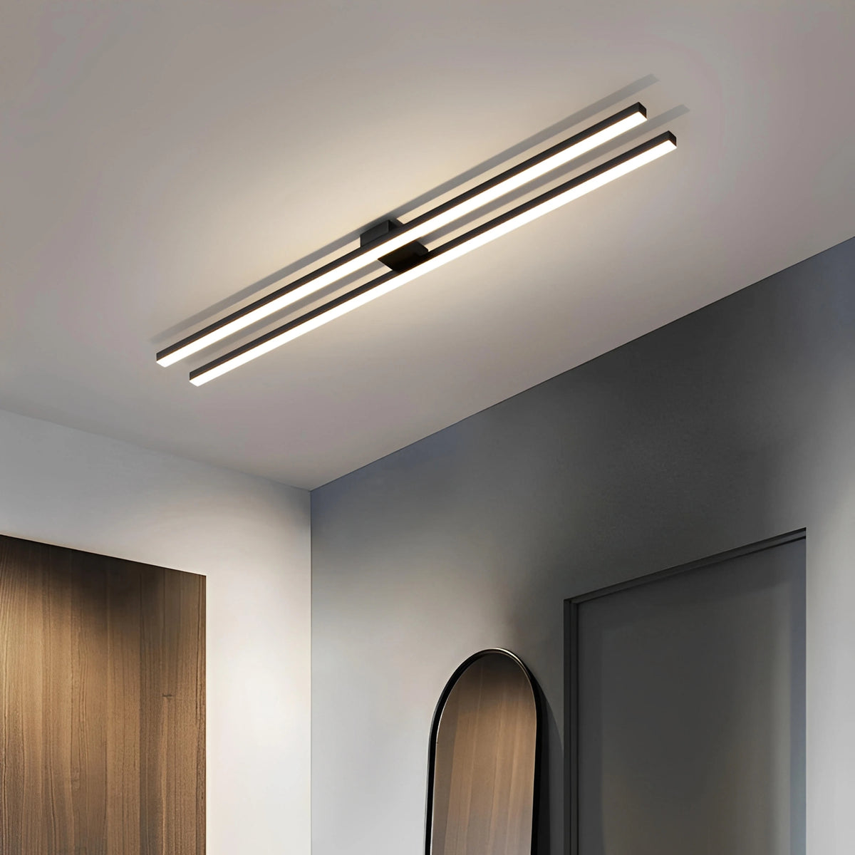 Plafonnier Design Industriel LED avec Barre Lumineuse Warren | Aluminium Ultra-Plat