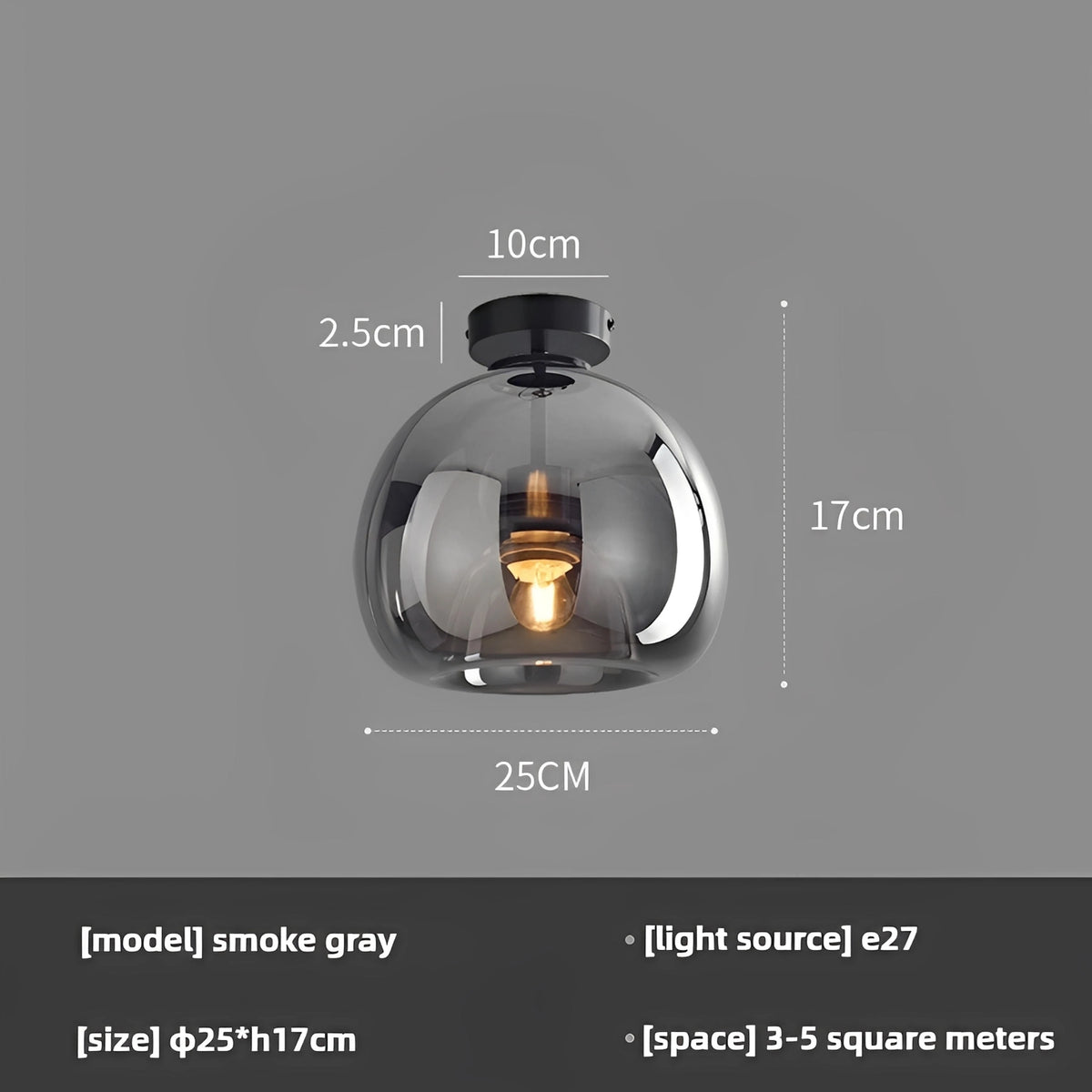 Plafonnier LED en verre au design moderne