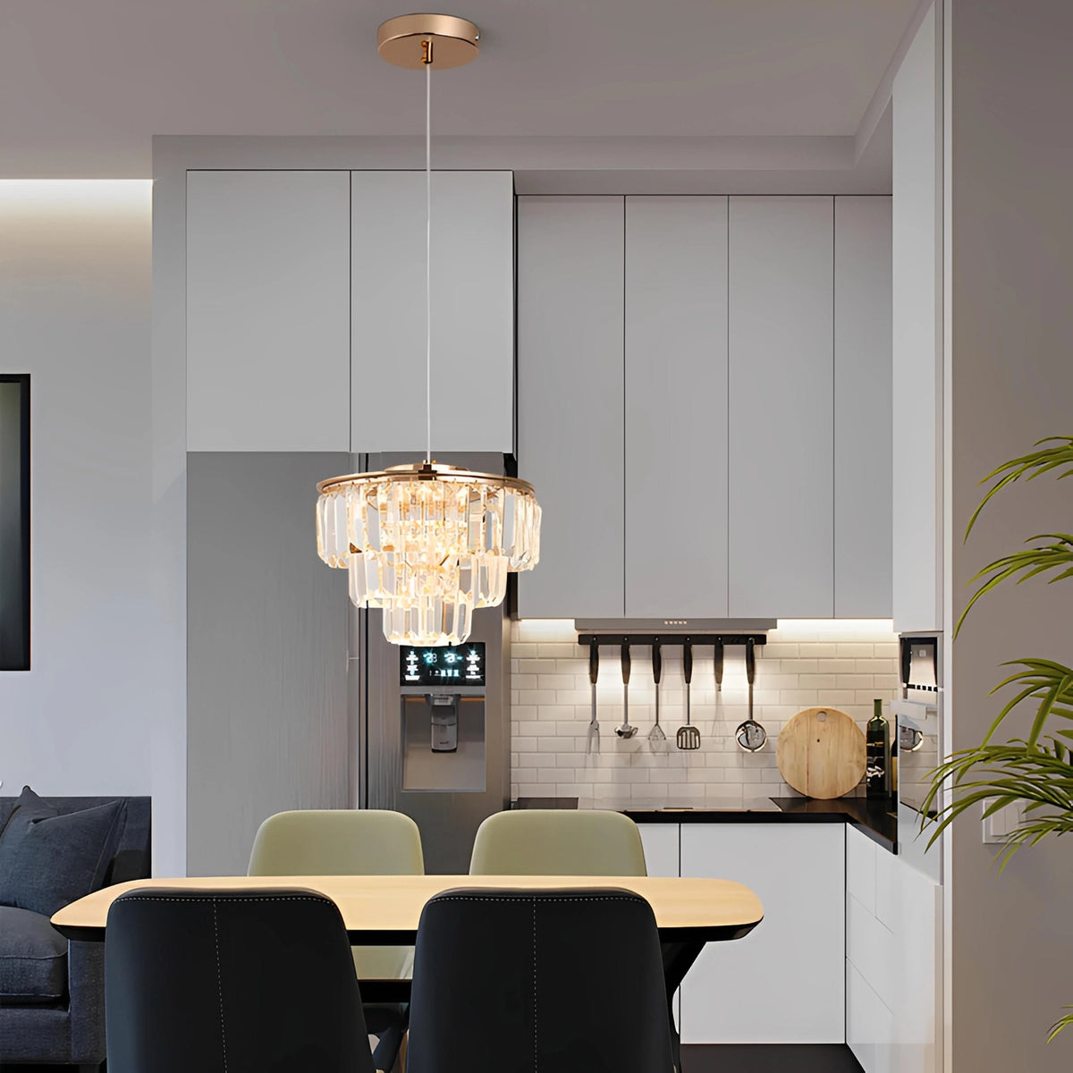 Plafonnier cristal K9 LED moderne