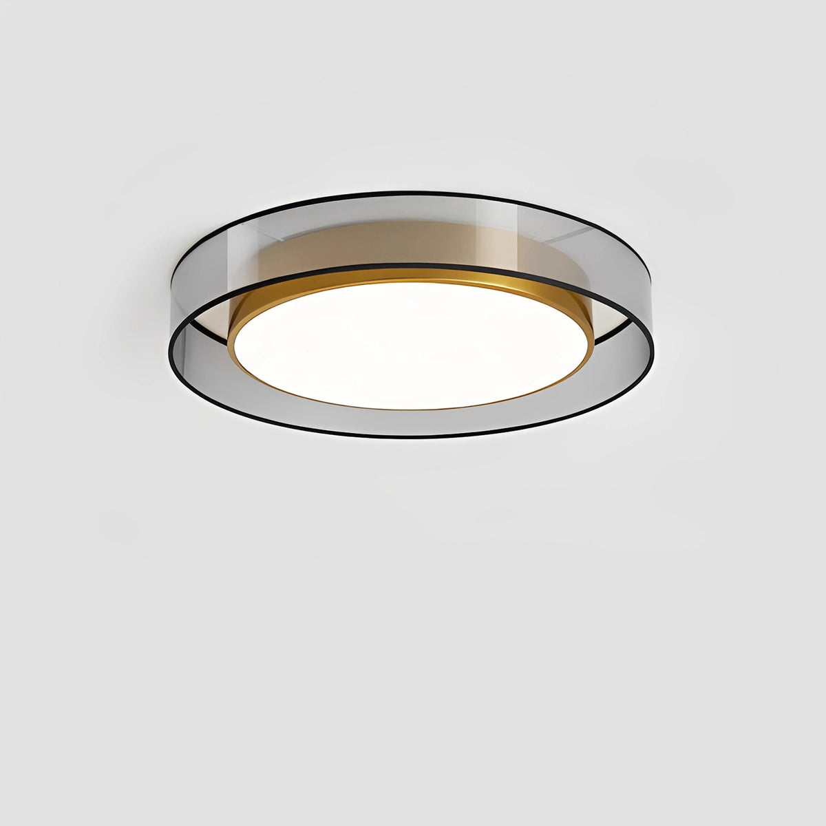 Plafonnier Design LED Doré avec Disque Loft