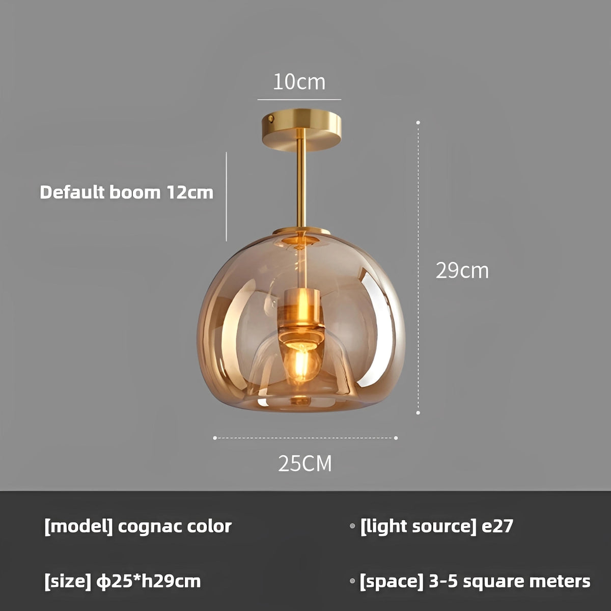 Plafonnier LED en verre au design moderne