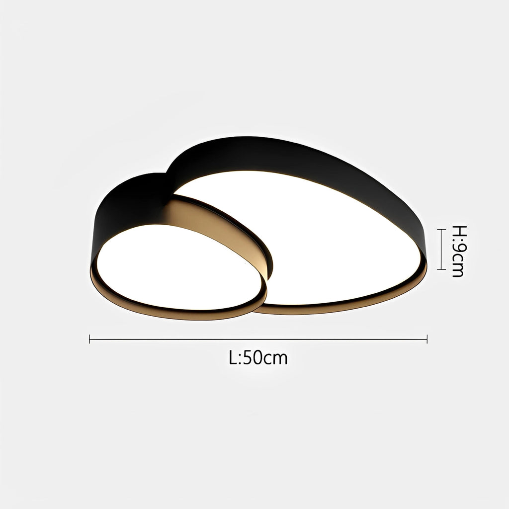 Plafonnier LED Design Décoratif Noir et Blanc — Forme Organique Moderne