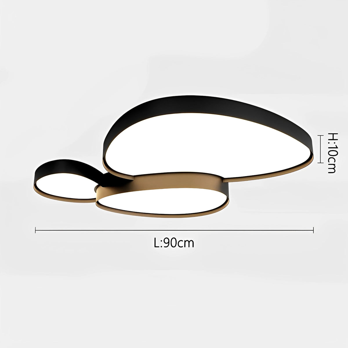 Plafonnier LED Design Décoratif Noir et Blanc — Forme Organique Moderne