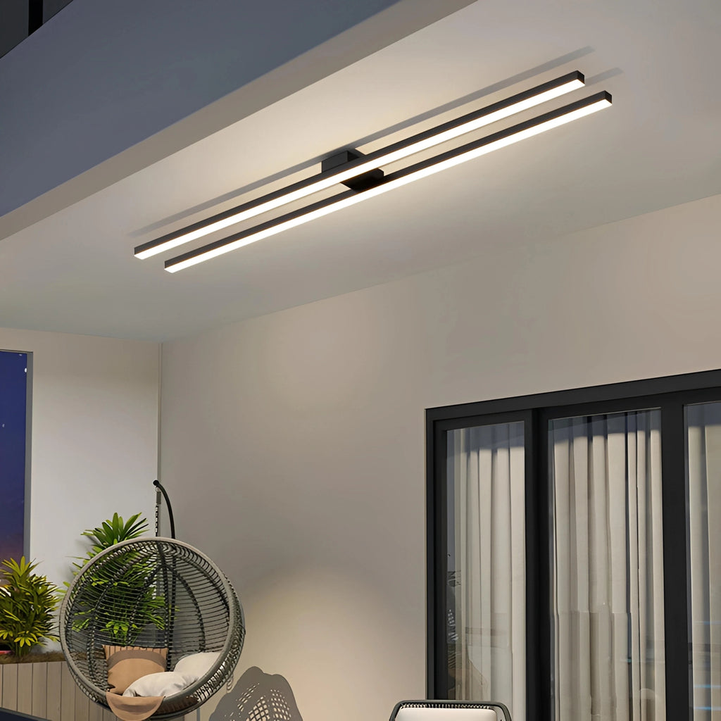 Plafonnier Design Industriel LED avec Barre Lumineuse Warren | Aluminium Ultra-Plat
