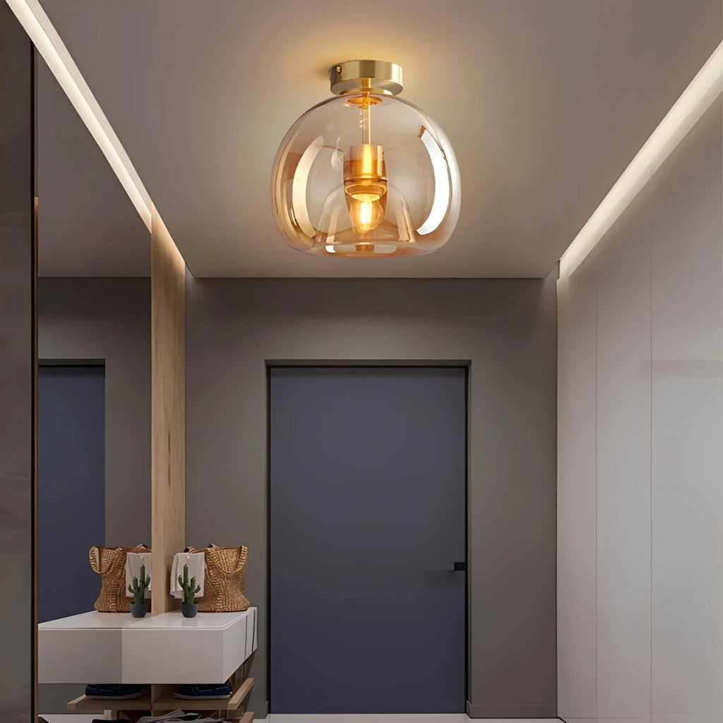 Plafonnier LED en verre au design moderne