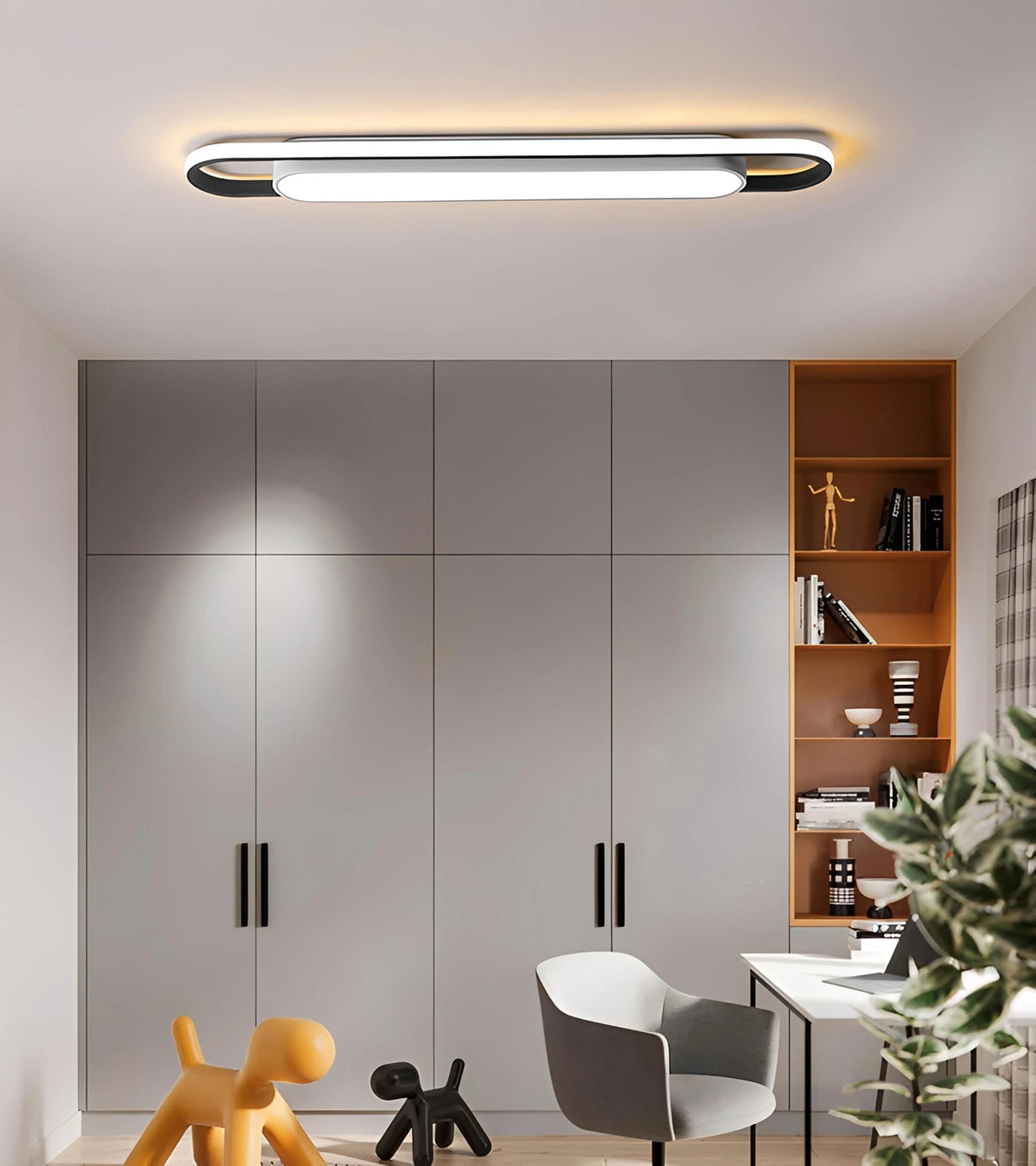 Plafonnier LED Rectangulaire Futuriste | Halo Latéral Ultra-Plat