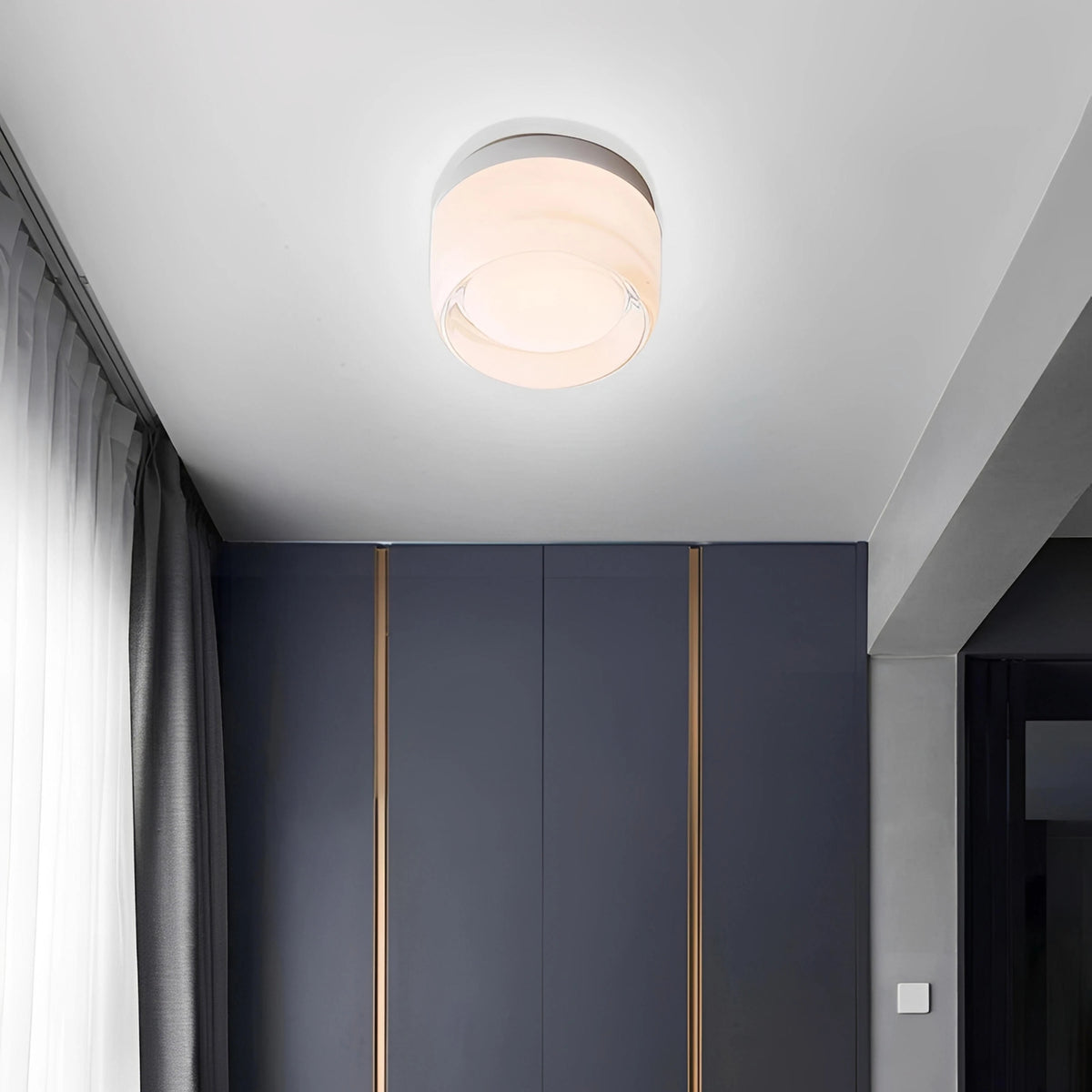 Plafonnier LED Minimaliste en Verre | Style Nordique Intérieur