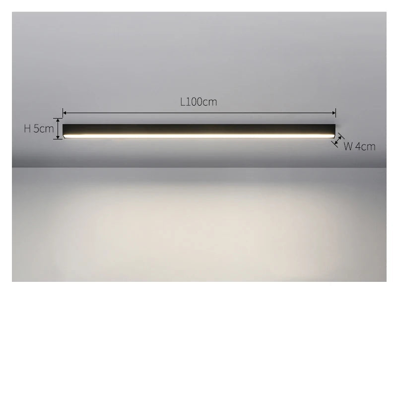 Plafonnier Linéaire Ultra Fin Minimaliste Fonctionnel | Profil 5 cm, Aluminium & LED