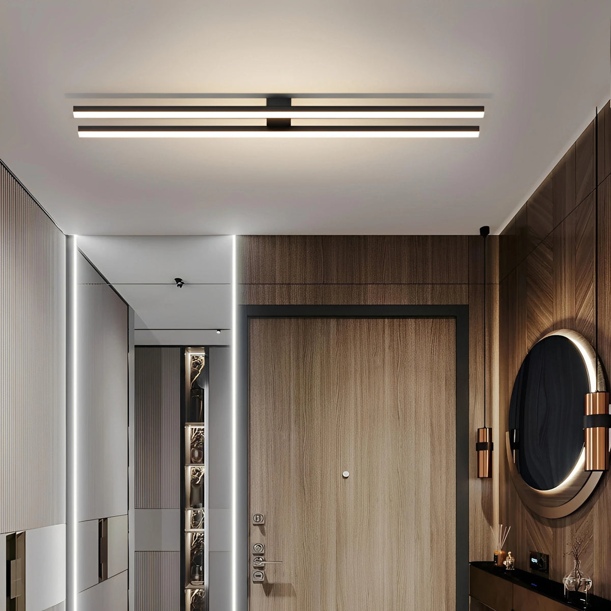 Plafonnier Design Industriel LED avec Barre Lumineuse Warren | Aluminium Ultra-Plat