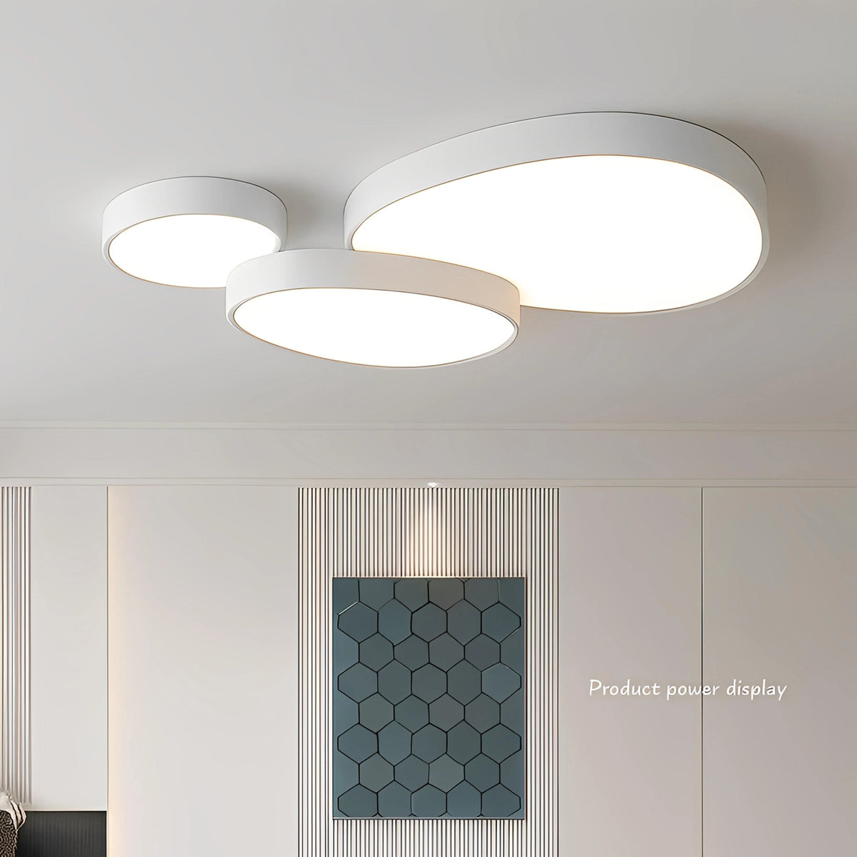 Plafonnier LED Design Décoratif Noir et Blanc — Forme Organique Moderne