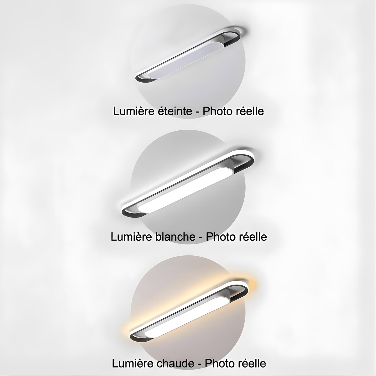 Plafonnier LED Rectangulaire Futuriste | Halo Latéral Ultra-Plat