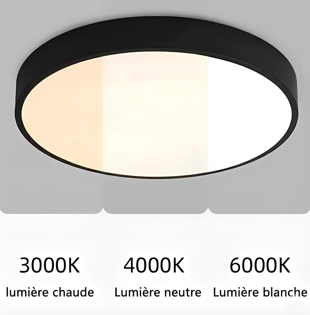 Plafonnier LED Simpliste Rond | Luminaire Plat et Minimaliste